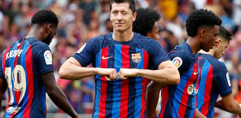 Robert Lewandowski leads Barcelona against Espanyol.