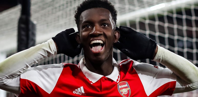 Arsenal beat Man Utd late on as Eddie Nketiah comes up