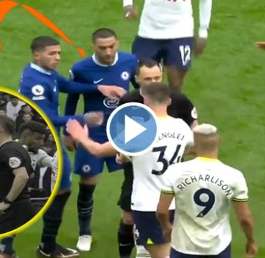 Video: Chelsea's Hakim Ziyech has red card changed to yellow after VAR check vs Spurs