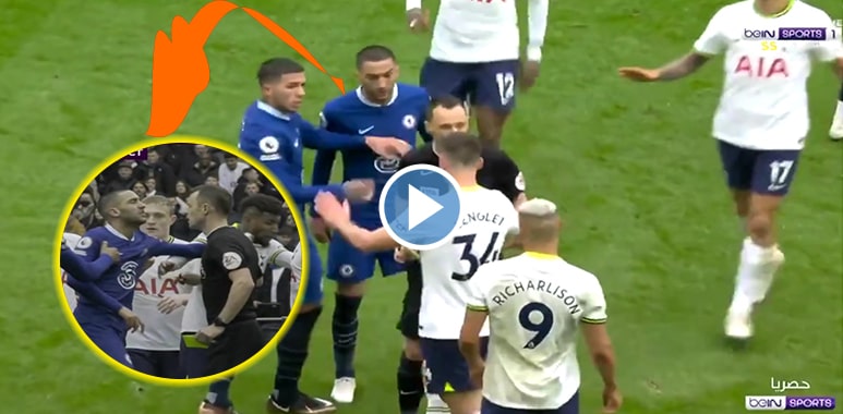 Video: Chelsea's Hakim Ziyech has red card changed to yellow after VAR check vs Spurs