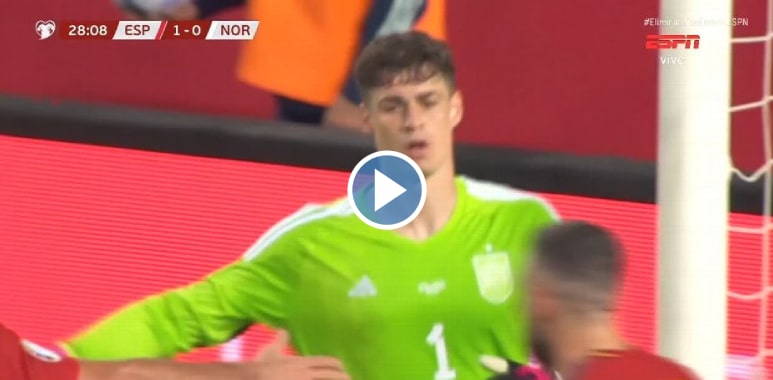 Video AMAZING! Kepa performs incredible miracle and saves Spain against Norway