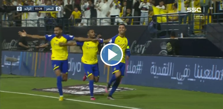 video ronaldo scores in al nassrs 4-0 win against al raed in the saudi pro league