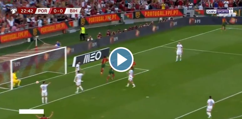 Video: Ronaldo scores a beautiful goal but was disallowed due to offside
