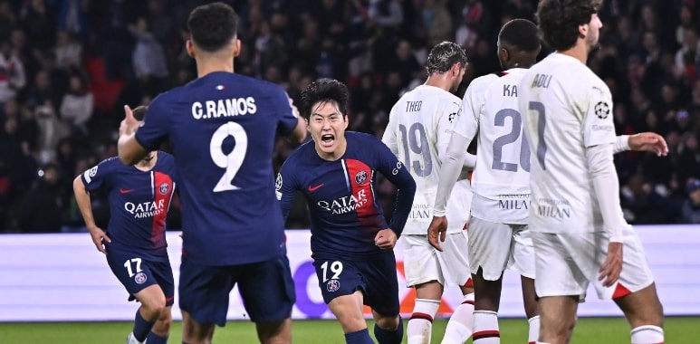 Paris Saint-Germain Returns to Winning Ways Overpowers Milan in Champions League